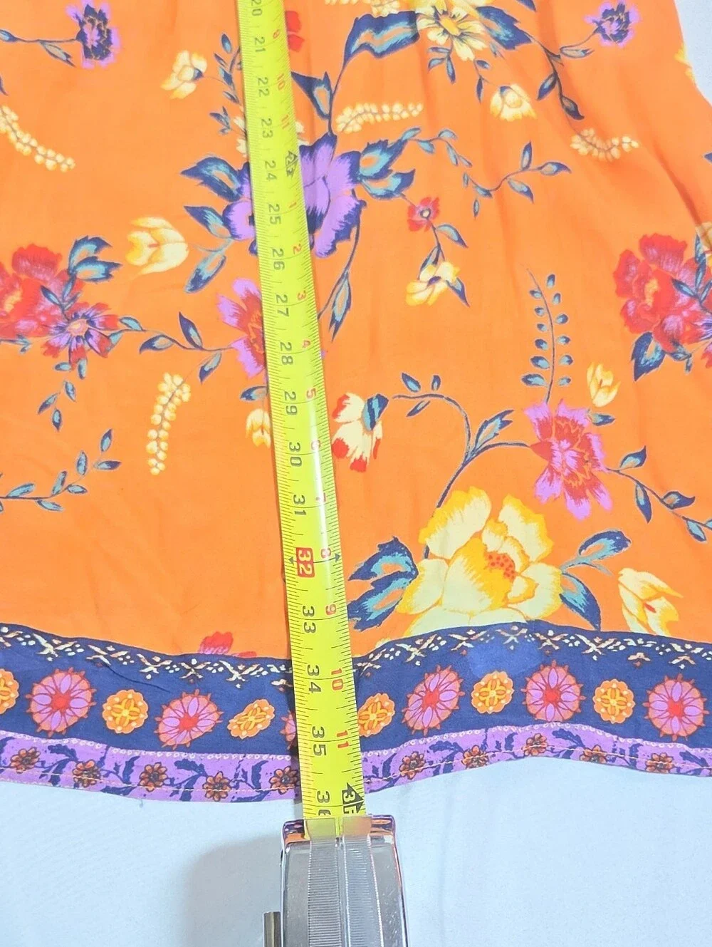 Ecote Women's L Orange Floral Rayon Maxi Dress Sleeveless Strappy Scoop Pullover